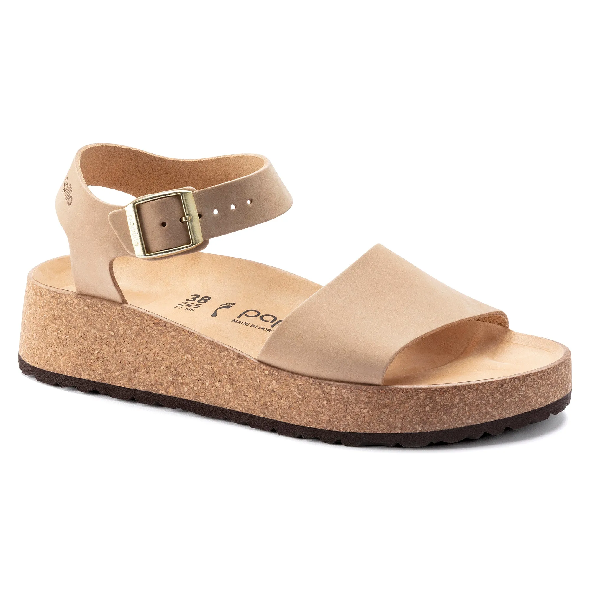 Women's Birkenstock Papillio Glenda Nubuck Leather Color: Sandcastle