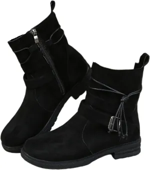 Womens Dress Bo_ots Low He_el Comfortable Mid_Calf Riding Winter bo_ots Motorcycle Combat Military Biker Ankle bo_oties