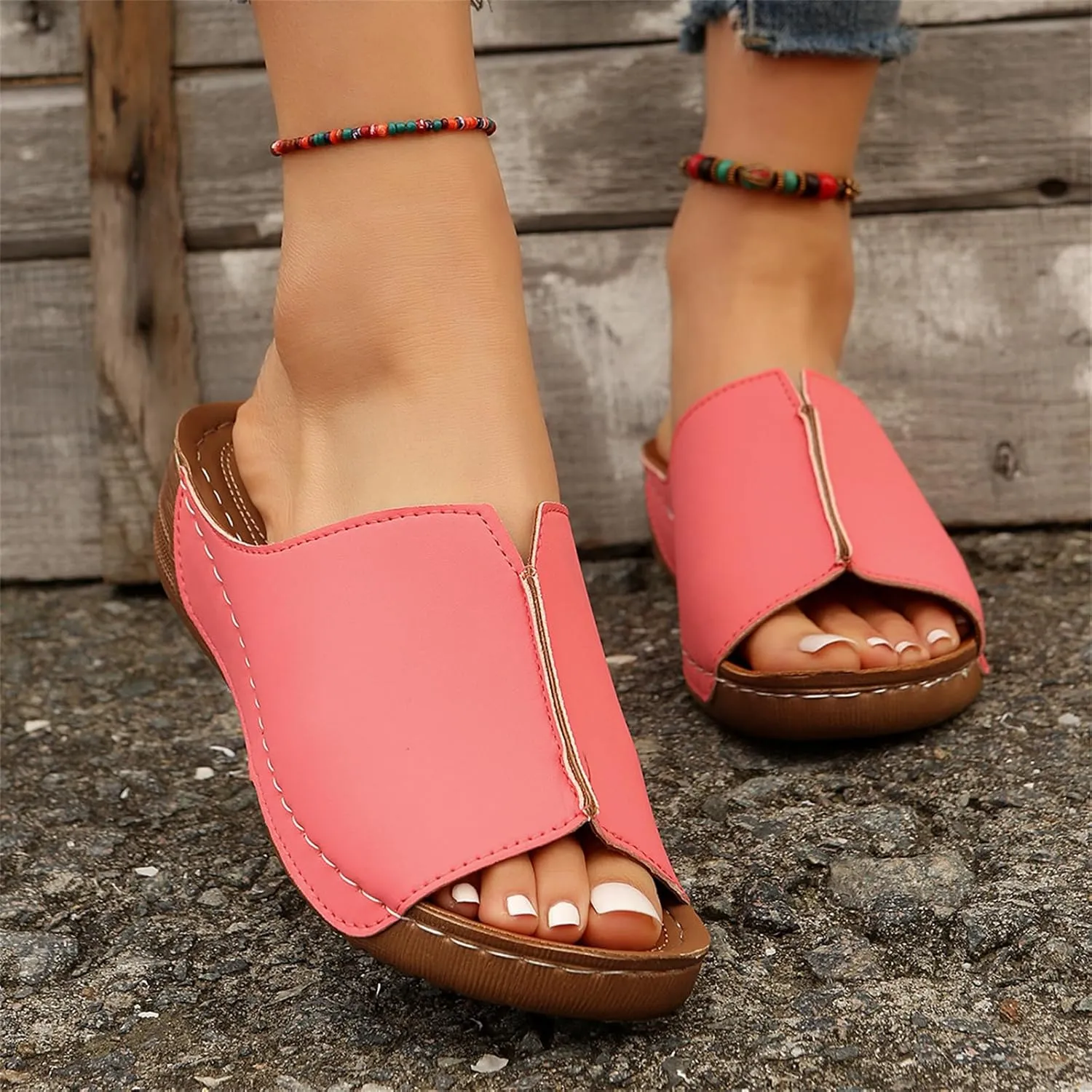 Women's Sandals Comfortable Cute Orthopedic Slippers Anti-Slip Walking Dressy Summer Orthotic Flip Flops with Arch Support