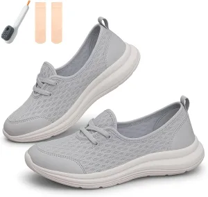 Women's Soft Sole Mesh Comfort Orthopedic Shoes, Azdealy Orthopedic Walking Sneakers Slip on Flats Arch Support