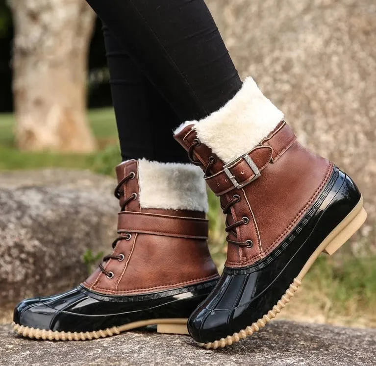 Women's winter velvet warm waterproof rain boots snow boots